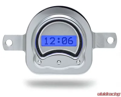 Dakota Digital VLK-51F-S-B Blue Display Silver Alloy Face Digital Clock for 1951 Ford Car - VLK-51F-S-B