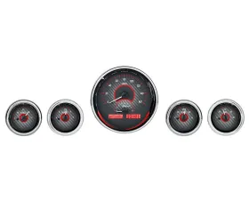 Dakota Digital 5 Gauge Round Carbon Fiber MHX System Metric Custom Build for 1995-2004 Ford Mustang