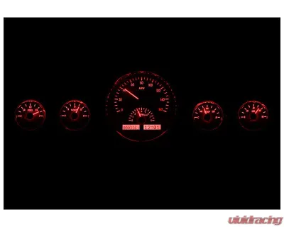 Dakota Digital 5 Gauge Round Carbon Fiber MHX System Metric Custom Build for 1995-2004 Ford Mustang - MHX-1015-C-R