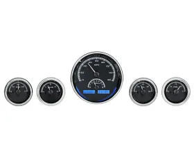 Dakota Digital 5 Gauge Round Black Alloy MHX System Metric Custom Build MHX-1015-K-B