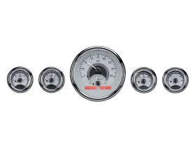 Dakota Digital 5 Gauge Round Silver Alloy MHX System Metric Custom Build MHX-1015-S-R