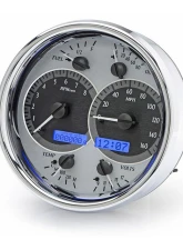 Dakota Digital Single Round Silver Alloy MHX System for Custom Metric Builds                                     - MHX-1019-S-B - Image 2