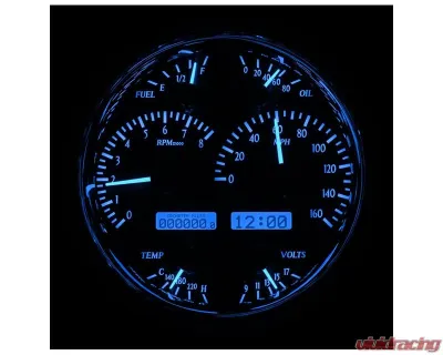 Dakota Digital Single Round Silver Alloy MHX System for Custom Metric Builds - MHX-1019-S-B