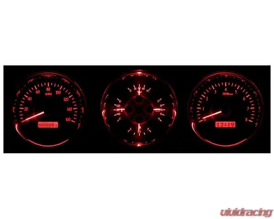 Dakota Digital 5.4" Triple Round Carbon Fiber MHX System for Custom Metric Builds - MHX-1020-C-R