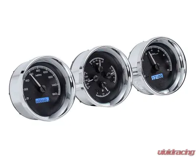 Dakota Digital 5.4" Triple Round Black Alloy MHX System for Custom Metric Build MHX-1020-K-B - MHX-1020-K-B