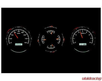 Dakota Digital 5.4" Triple Round Black Alloy MHX System for Custom Builds MHX-1020-K-W - MHX-1020-K-W