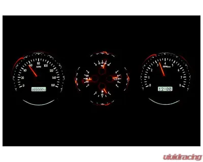 Dakota Digital 5.4" Triple Round Silver Alloy MHX System for Metric Custom Build - MHX-1020-S-W