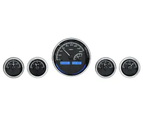 Dakota Digital MHX-1022-K-B 5-Piece Round Black Alloy Metric Gauge System 5.5