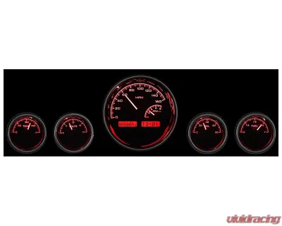 Dakota Digital MHX-1022-K-R 5-Piece Round Black Alloy 5-1/2"/3" Metric Custom Build - MHX-1022-K-R