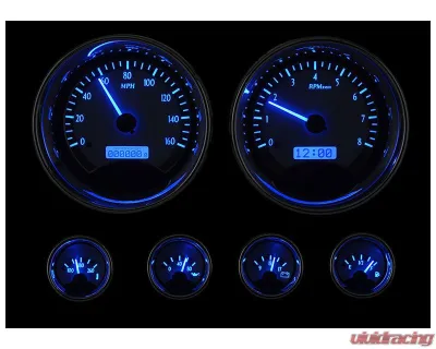 Dakota Digital 5.4"/2.3" 6-Piece Round Silver Alloy MHX System Metric Custom Build MHX-1024-S-B - MHX-1024-S-B