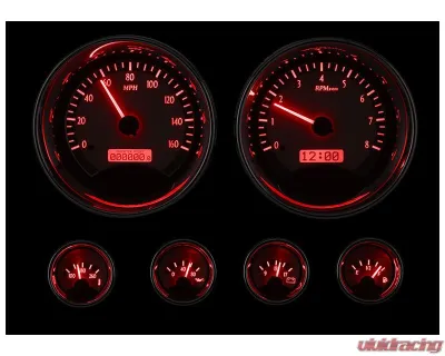 Dakota Digital 6-Piece Round Silver Alloy MHX System 5.4"/2.3" Metric Custom Build MHX-1024-S-R - MHX-1024-S-R