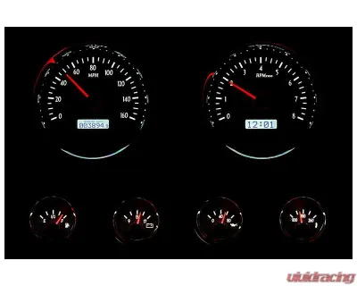 Dakota Digital 5.4"/2.3" 6-Piece Round Silver Alloy MHX System Metric Custom Build - MHX-1024-S-W