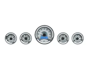Dakota Digital 5-Piece Round Silver Alloy MHX System for Metric Custom Builds MHX-1050-S-B