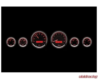 Dakota Digital MHX-1060-K-R 6-Piece Round Black Alloy Metric Custom Build System - MHX-1060-K-R