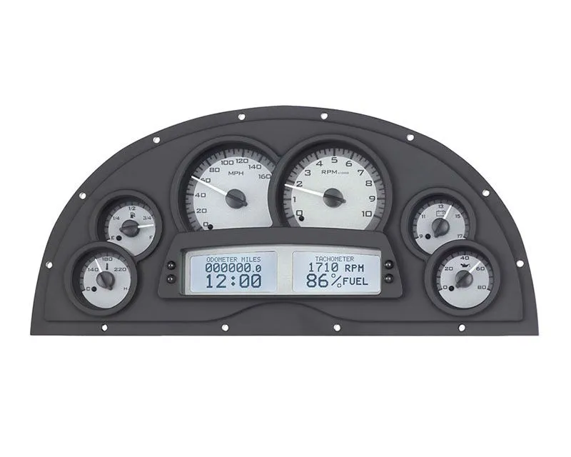 Dakota Digital Marquez Designs Dash Silver Alloy MHX System Metric Custom Build Chevrolet Camaro 1967-1969 - MHX-1200-S-W