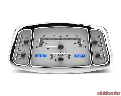 Dakota Digital MHX-33F-S-B Silver Alloy Metric Custom Build 11.665"x5.785" - MHX-33F-S-B