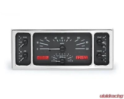 Dakota Digital MHX-35F-K-R 11.38"x4.63" Black Alloy Metric Custom Build System - MHX-35F-K-R