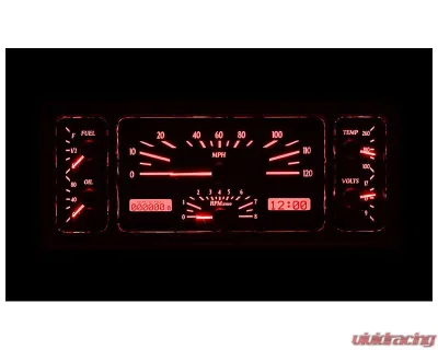 Dakota Digital MHX-35F-K-R 11.38"x4.63" Black Alloy Metric Custom Build System - MHX-35F-K-R