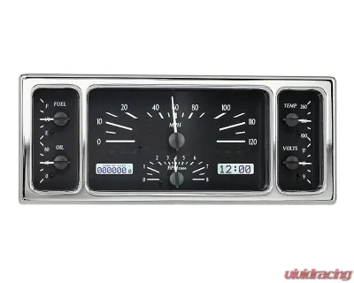 Dakota Digital MHX-35F-K-W Black Alloy Metric Custom Build 11.38"x4.63" System - MHX-35F-K-W