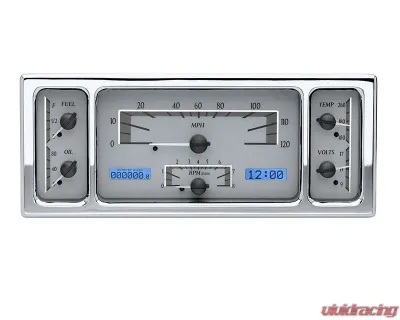 Dakota Digital MHX-35F-S-B 11.38"x4.63" Silver Alloy Metric Custom Build - MHX-35F-S-B