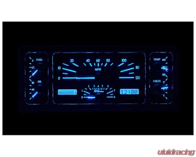 Dakota Digital MHX-35F-S-B 11.38"x4.63" Silver Alloy Metric Custom Build - MHX-35F-S-B