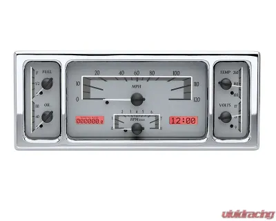 Dakota Digital MHX-35F-S-R 11.38"x4.63" Silver Alloy Metric Custom Build - MHX-35F-S-R