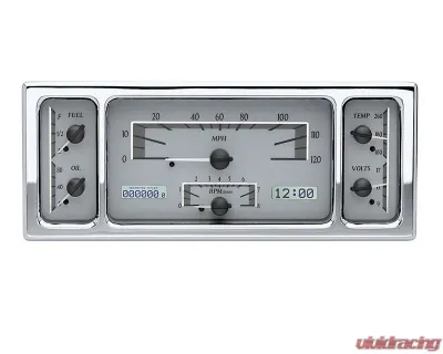 Dakota Digital MHX-35F-S-W Silver Alloy 11.38"x4.63" Metric Custom Build System - MHX-35F-S-W