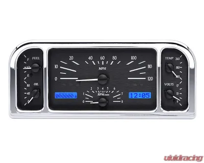 Dakota Digital MHX-37F-K-B Black Alloy Metric Custom Build 11.00"x 4.65" System - MHX-37F-K-B