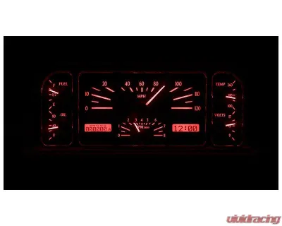 Dakota Digital MHX-37F-K-R Custom Build 11.00"x 4.65" Black Alloy Metric System - MHX-37F-K-R
