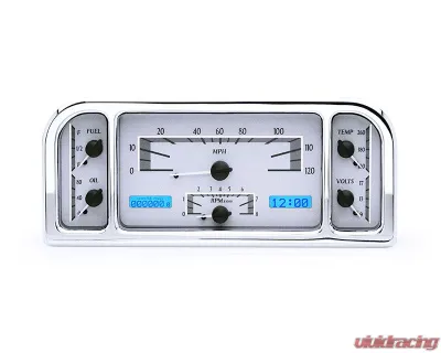 Dakota Digital MHX-37F-S-B Silver Alloy 11.00"x 4.65" Metric Custom Build System - MHX-37F-S-B