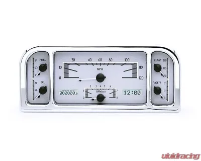 Dakota Digital MHX-37F-S-W Silver Alloy Metric System 11.00"x 4.65" Custom Build - MHX-37F-S-W