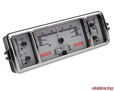 Dakota Digital MHX-39C-S-R 12"x4" Silver Alloy Metric Custom Build System - MHX-39C-S-R