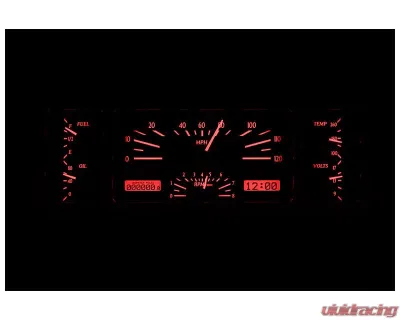 Dakota Digital MHX-40C-PU-K-R Black Alloy Metric Custom System 12.450"x4.450" - MHX-40C-PU-K-R