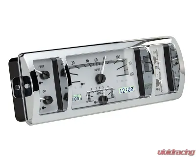Dakota Digital MHX-40C-PU-S-B 12.450"x4.450" Silver Alloy Metric Custom Build - MHX-40C-PU-S-B
