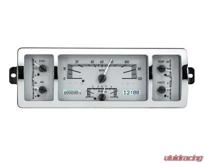 Dakota Digital MHX-40C-PU-S-W Silver Alloy 12.450"x4.450" Metric Custom Build - MHX-40C-PU-S-W
