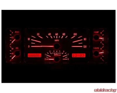 Dakota Digital MHX-40F-S-R 3.90"x10.50" Silver Alloy Metric Custom Build - MHX-40F-S-R