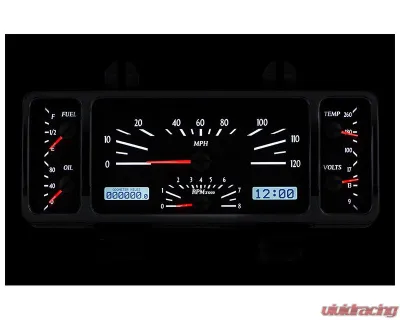 Dakota Digital MHX-40F-S-W Silver Alloy 3.90"x10.50" Metric Custom Build System - MHX-40F-S-W