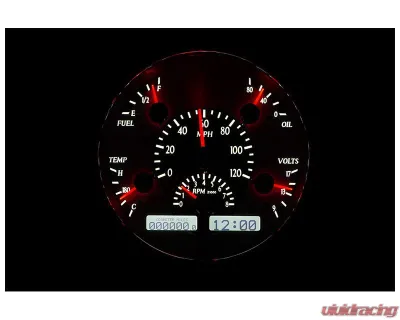 Dakota Digital 6.625" Silver Alloy MHX System Metric Custom Build for Select Vehicles - MHX-49F-S-W