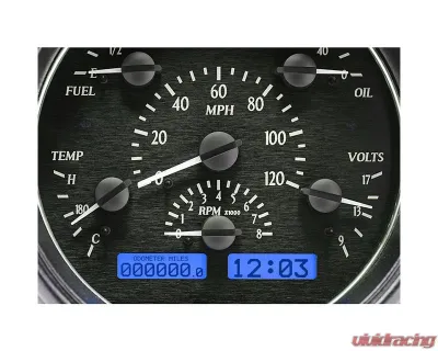 Dakota Digital MHX-51F-K-B Black Alloy Metric Custom Build 6.904"x6.69" System - MHX-51F-K-B