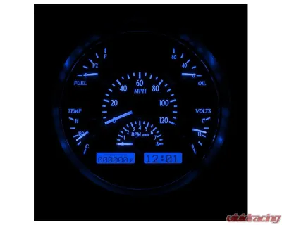 Dakota Digital MHX-51F-S-B Silver Alloy System 6.904"x6.69" Metric Custom Build - MHX-51F-S-B