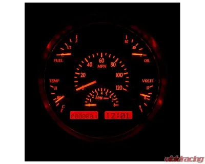 Dakota Digital MHX-51F-K-R Black Alloy Metric Custom Build 6.904"x6.69" System - MHX-51F-K-R