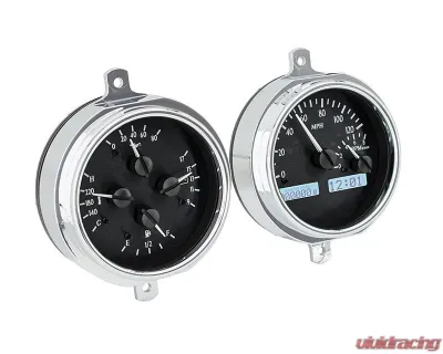 Dakota Digital Black Alloy MHX System for Ford 1951-1952, Custom Build, Metric Fitment - MHX-51F-PU-K-W