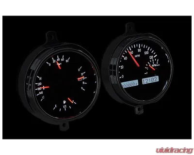 Dakota Digital Black Alloy MHX System for Ford 1951-1952, Custom Build, Metric Fitment - MHX-51F-PU-K-W