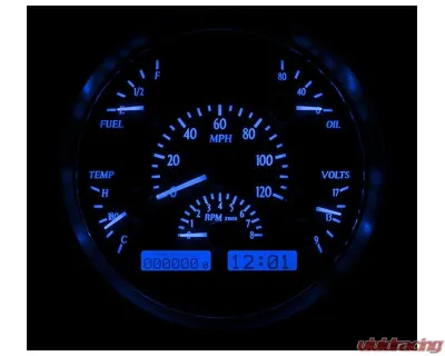 Dakota Digital MHX-51F-S-B Silver Alloy System 6.904"x6.69" Metric Custom Build - MHX-51F-S-B