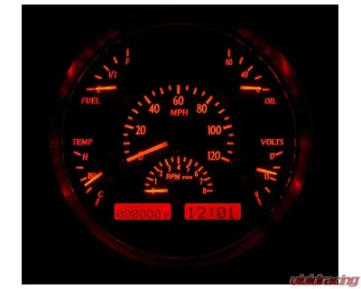 Dakota Digital MHX-51F-S-R Silver Alloy System 6.904"x6.69" for Custom Metric Builds - MHX-51F-S-R