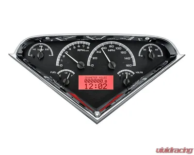 Dakota Digital MHX-55C-PU-K-R 12.60"x6.20" Black Alloy Metric Custom Build System - MHX-55C-PU-K-R