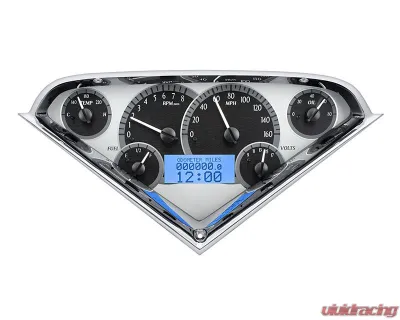 Dakota Digital MHX-55C-PU-S-B 12.60"x6.20" Silver Alloy Metric Custom Build - MHX-55C-PU-S-B