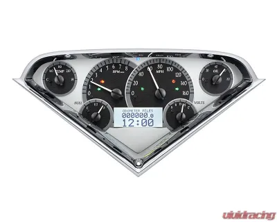Dakota Digital MHX-55C-PU-S-W 12.60"x6.20" Silver Alloy Metric Custom Build - MHX-55C-PU-S-W