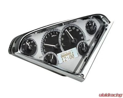 Dakota Digital MHX-55C-PU-S-W 12.60"x6.20" Silver Alloy Metric Custom Build - MHX-55C-PU-S-W