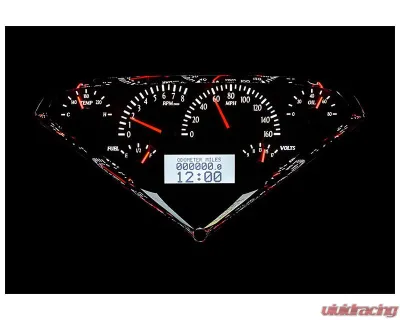 Dakota Digital MHX-55C-PU-S-W 12.60"x6.20" Silver Alloy Metric Custom Build - MHX-55C-PU-S-W